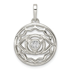 Sterling Silver CZ Third Eye Chakra Filigree Pendant