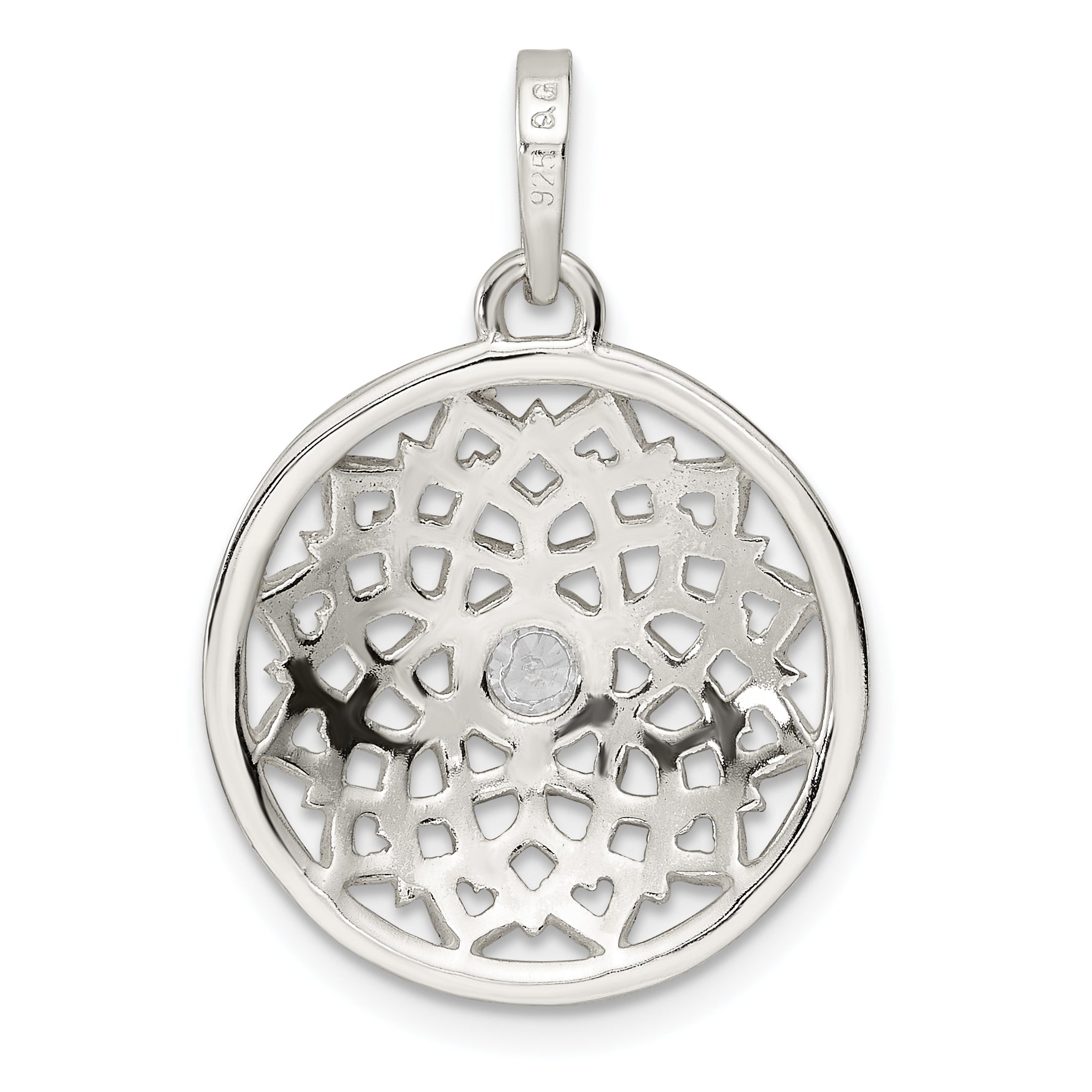 Sterling Silver CZ Crown Chakra Pendant