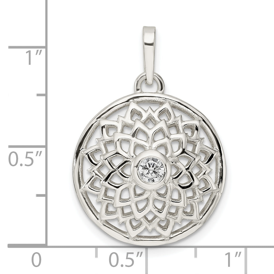 Sterling Silver CZ Crown Chakra Pendant