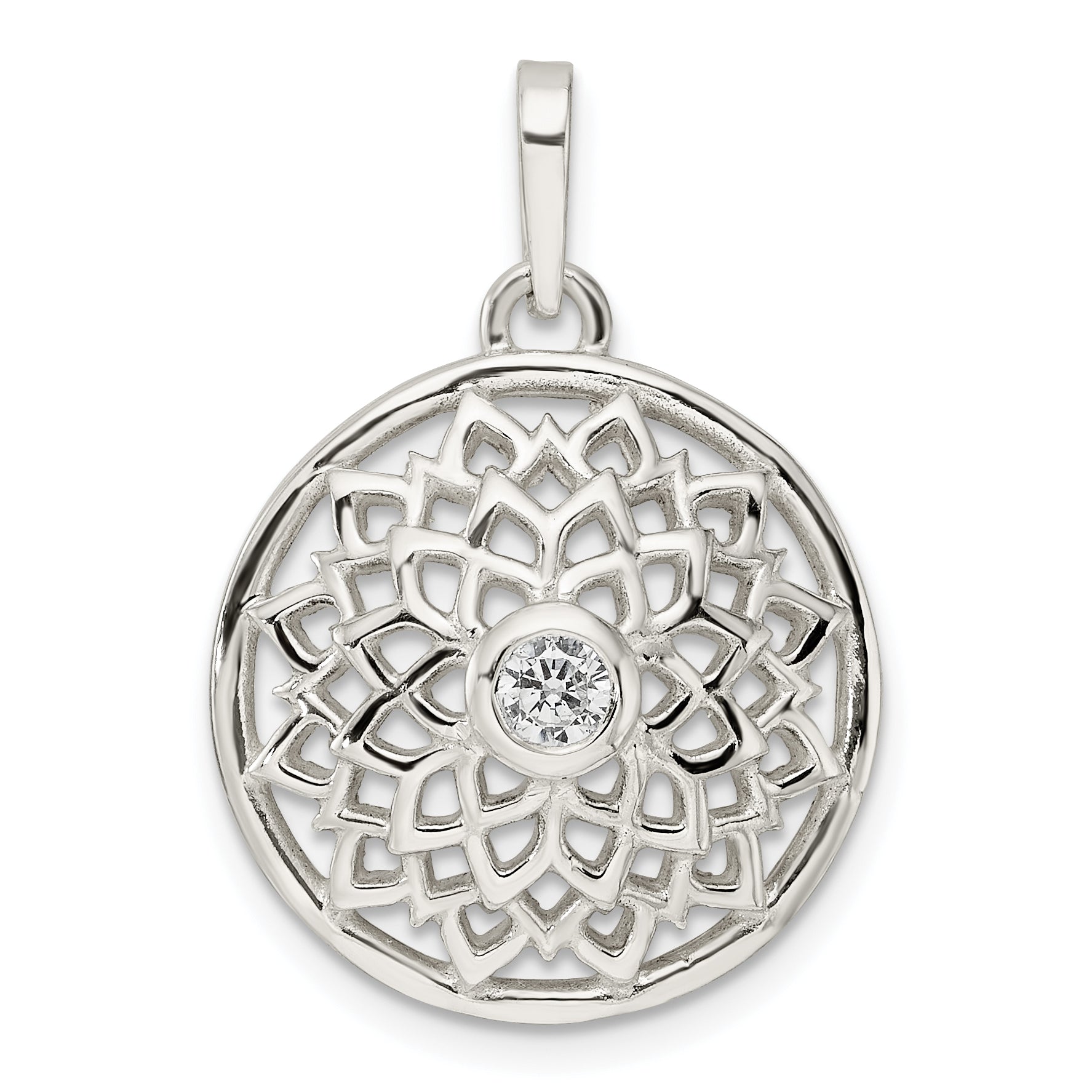 Sterling Silver CZ Crown Chakra Pendant