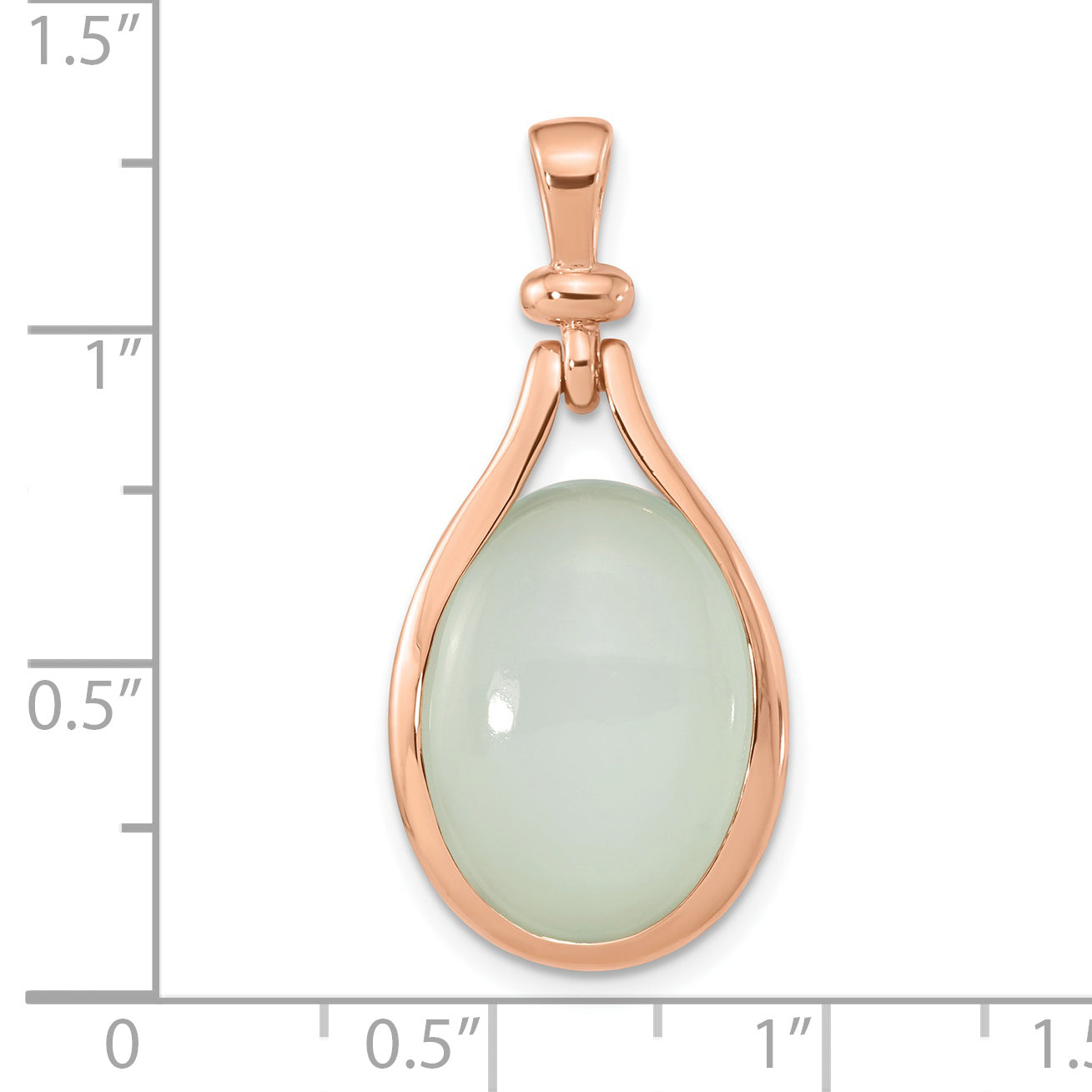 Sterling Silver Rose Gold-plated Green Chalcedony Pendant