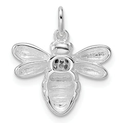 Sterling Silver Rhodium-plated Polished CZ Bumble Bee Pendant