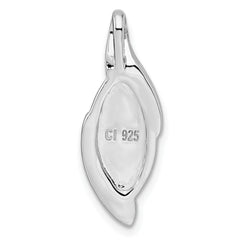 Sterling Silver Rhodium-plated Polished Larimar Pendant