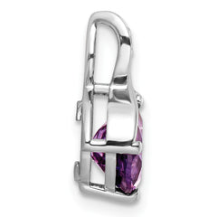 SS Rhod-plated Circle 1.86tw Amethyst/White Topaz Pendant