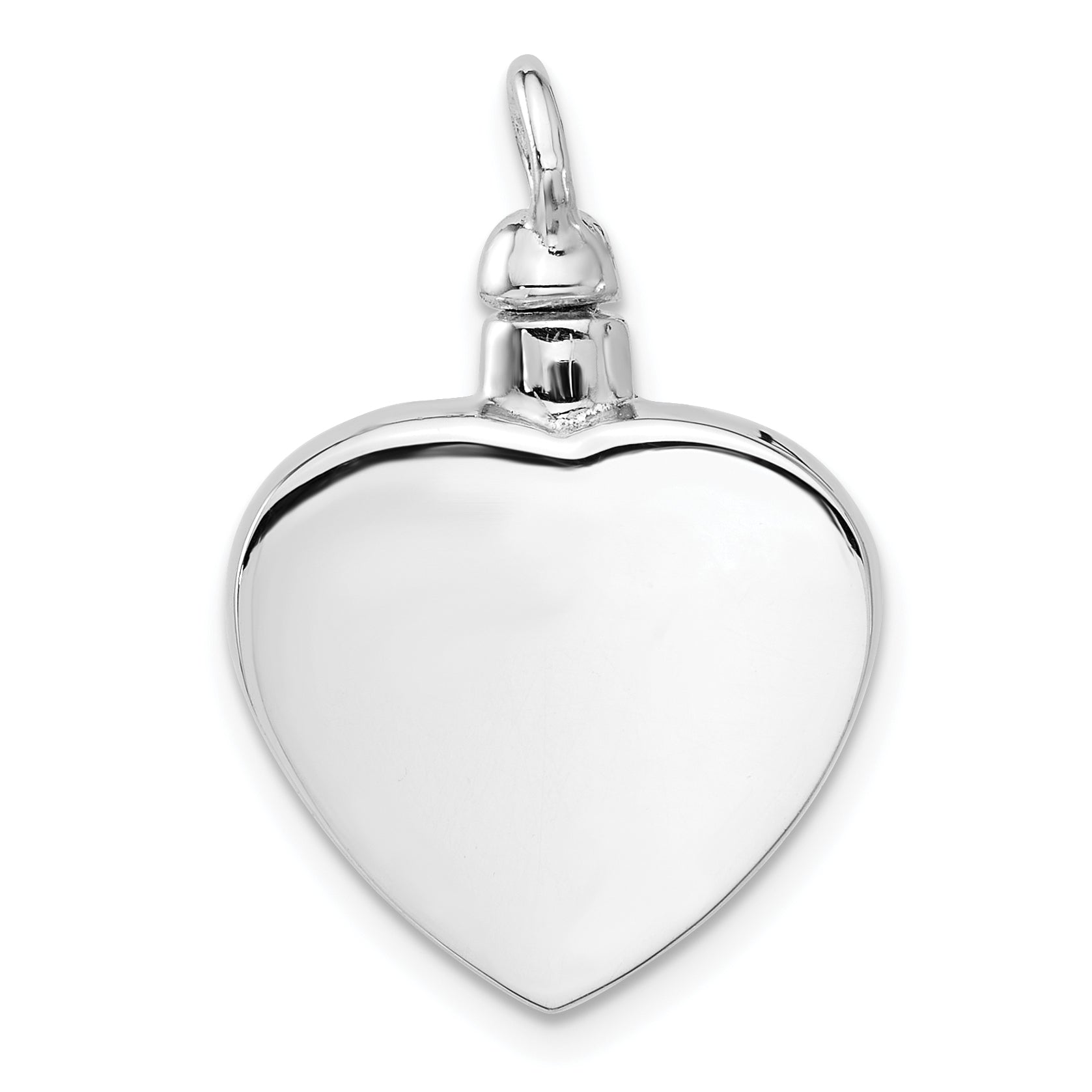 Sterling Silver Rh-plated Enamel Heart with Paw Print Ash Holder Pendant