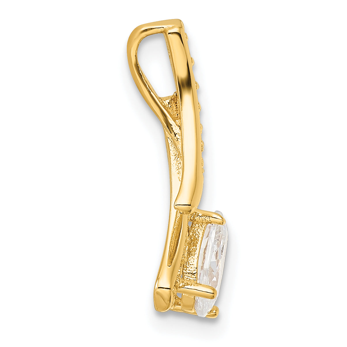 Sterling Silver Gold-plated Fancy CZ Chain Slide Pendant