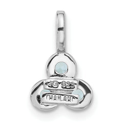 Sterling Silver Rhodium-plated Light Swiss Blue Topaz Pendant