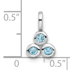 Sterling Silver Rhodium-plated Light Swiss Blue Topaz Pendant