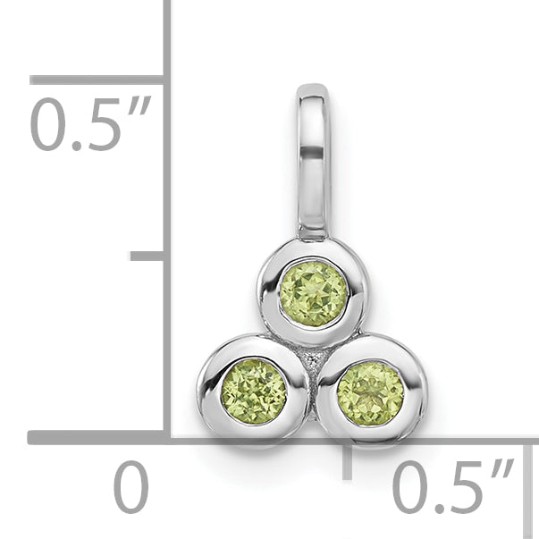 Sterling Silver Rhodium-plated Peridot Pendant