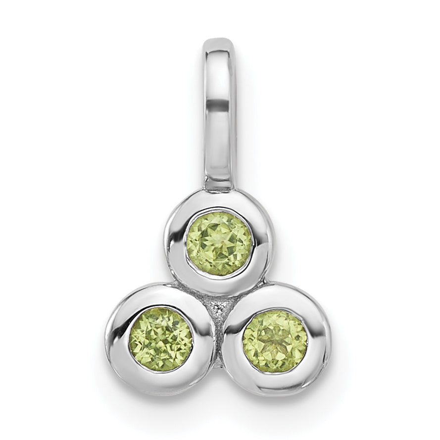 Sterling Silver Rhodium-plated Peridot Pendant