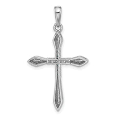 Sterling Silver Rhodium-plated London Blue Topaz Cross Pendant