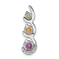 Sterling Silver Rhodium-plated Amethyst Citrine and Peridot Chain Slide