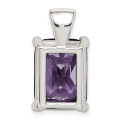 Sterling Silver Purple CZ Pendant