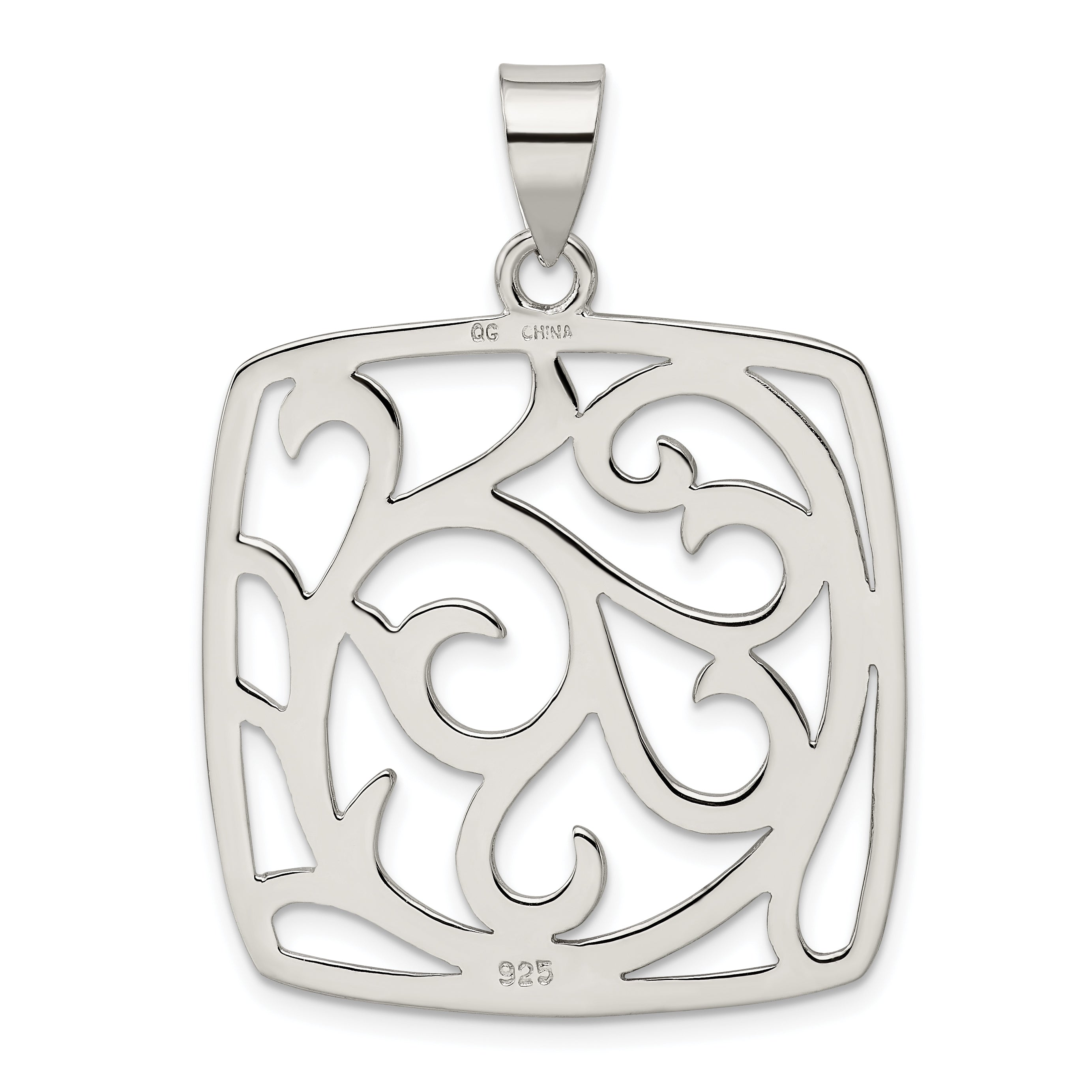 Sterling Silver Fancy Square Pendant