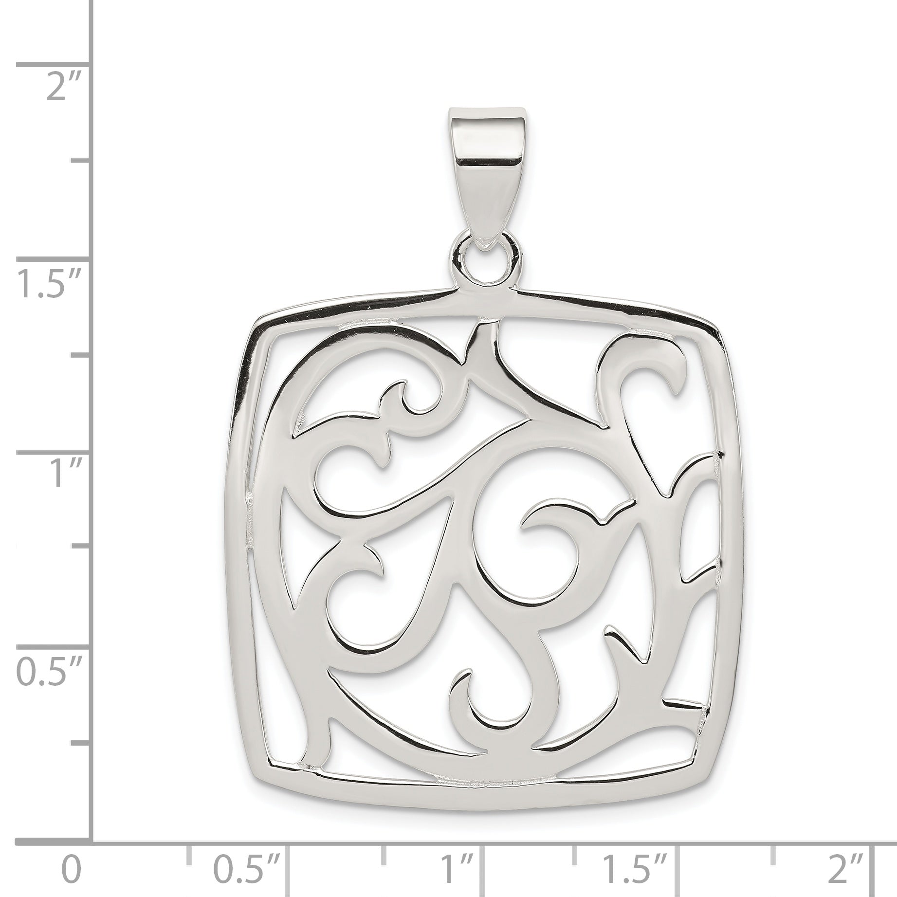 Sterling Silver Fancy Square Pendant