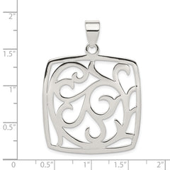 Sterling Silver Fancy Square Pendant