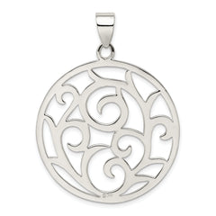 Sterling Silver Fancy Round Pendant