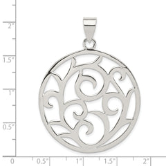 Sterling Silver Fancy Round Pendant