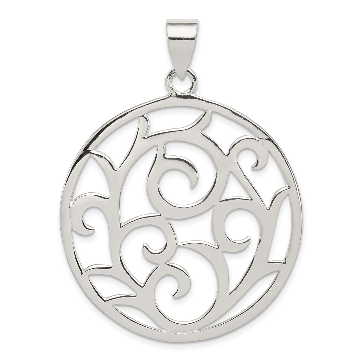 Sterling Silver Fancy Round Pendant