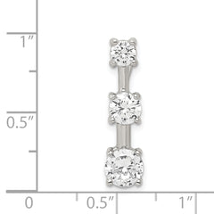 Sterling Silver Rhodium-plated 3-stone CZ Pendant