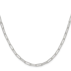 Sterling Silver Polished 3mm Elongated Cable Chain