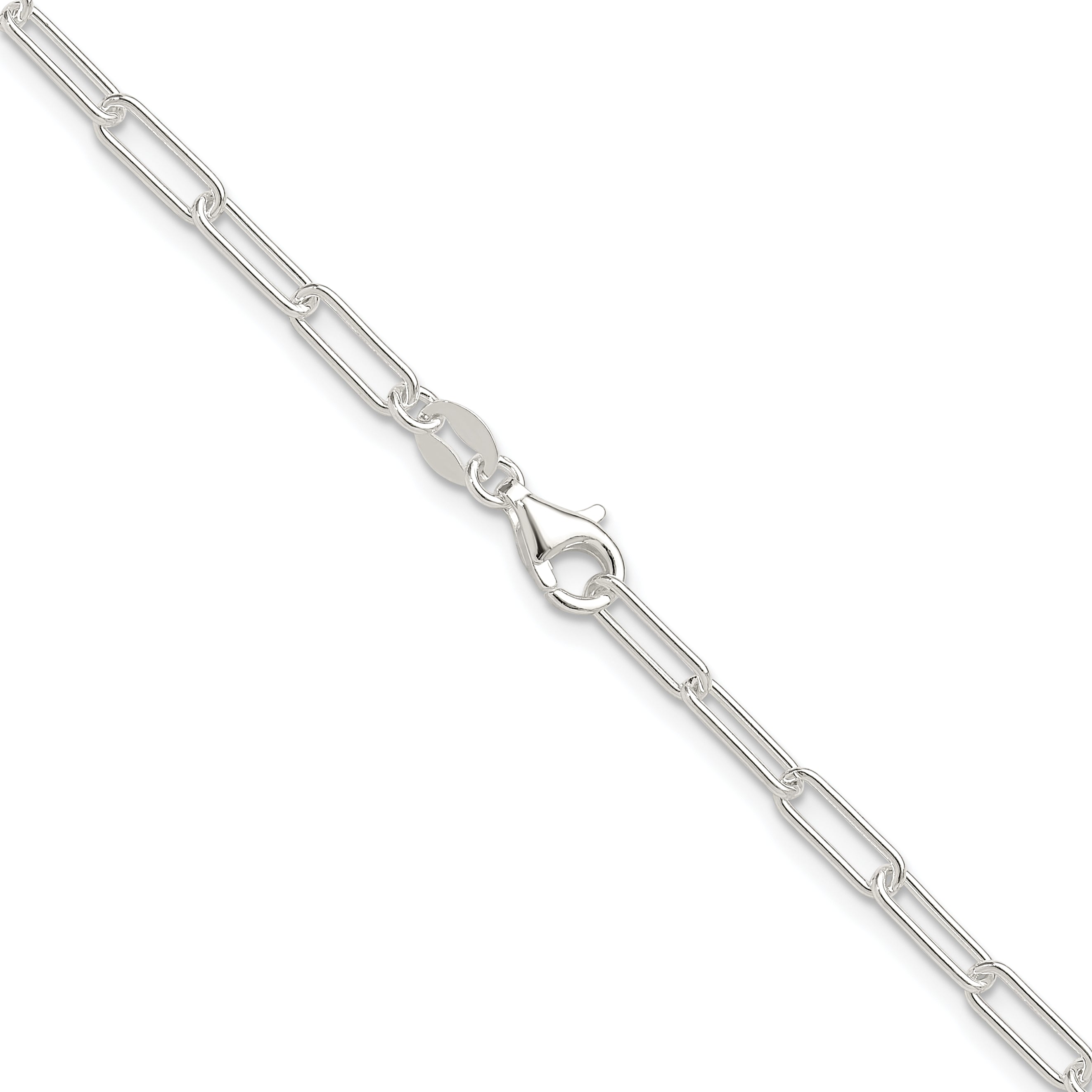 Sterling Silver Polished 3mm Elongated Cable Chain