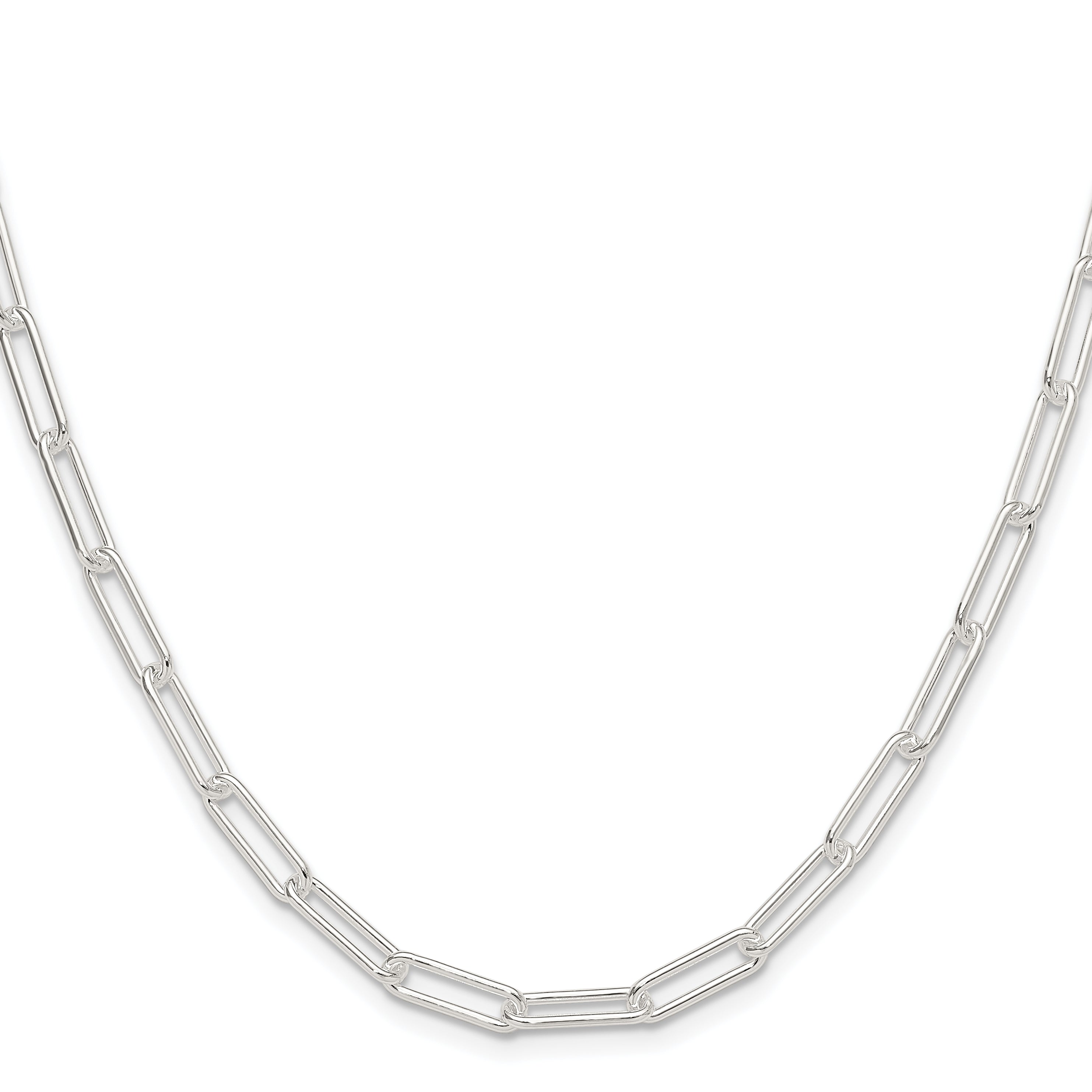 Sterling Silver Polished 4.5mm Elongated Cable Chain