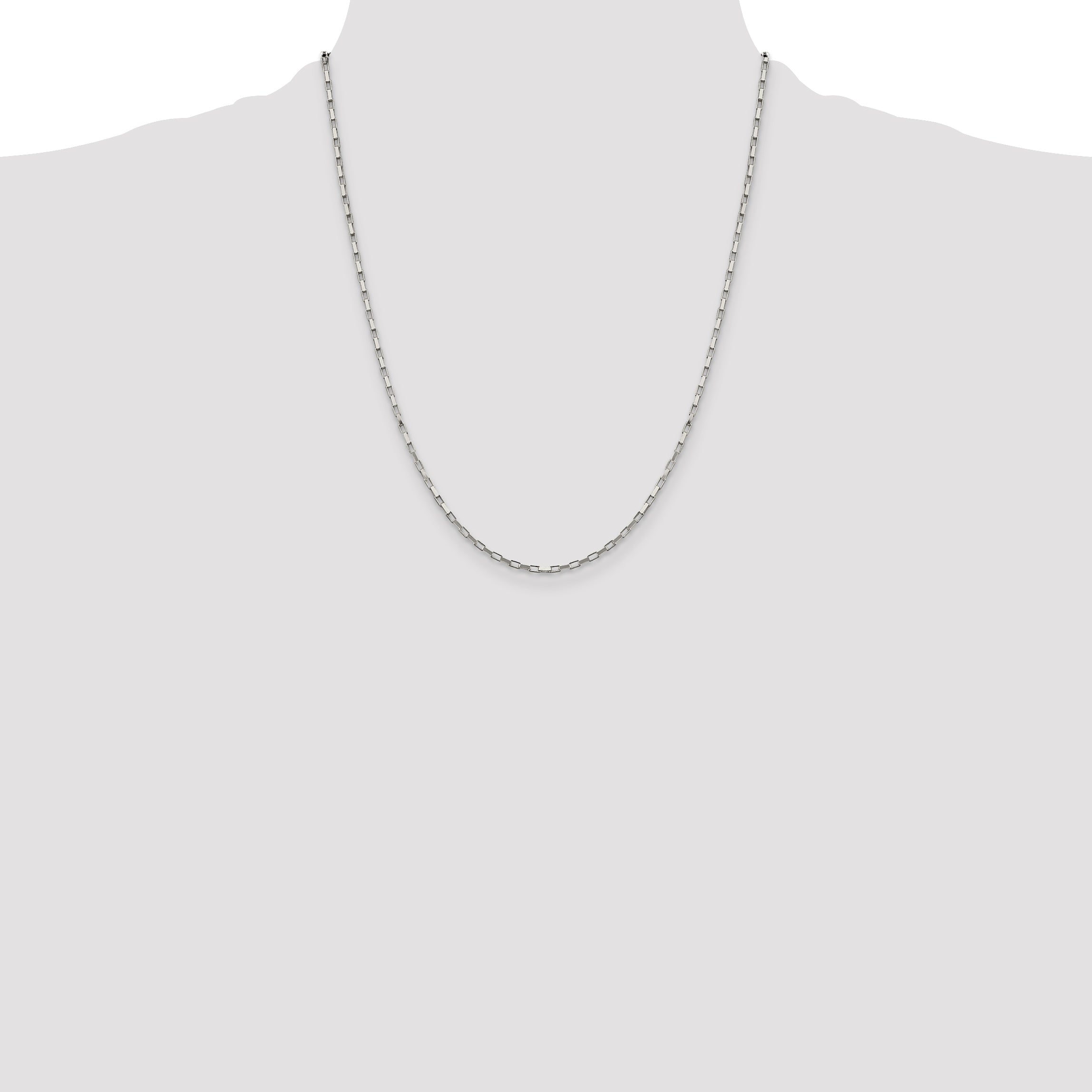 Sophia Jewelers 925 Sterling Silver Polished Box Chain for Women