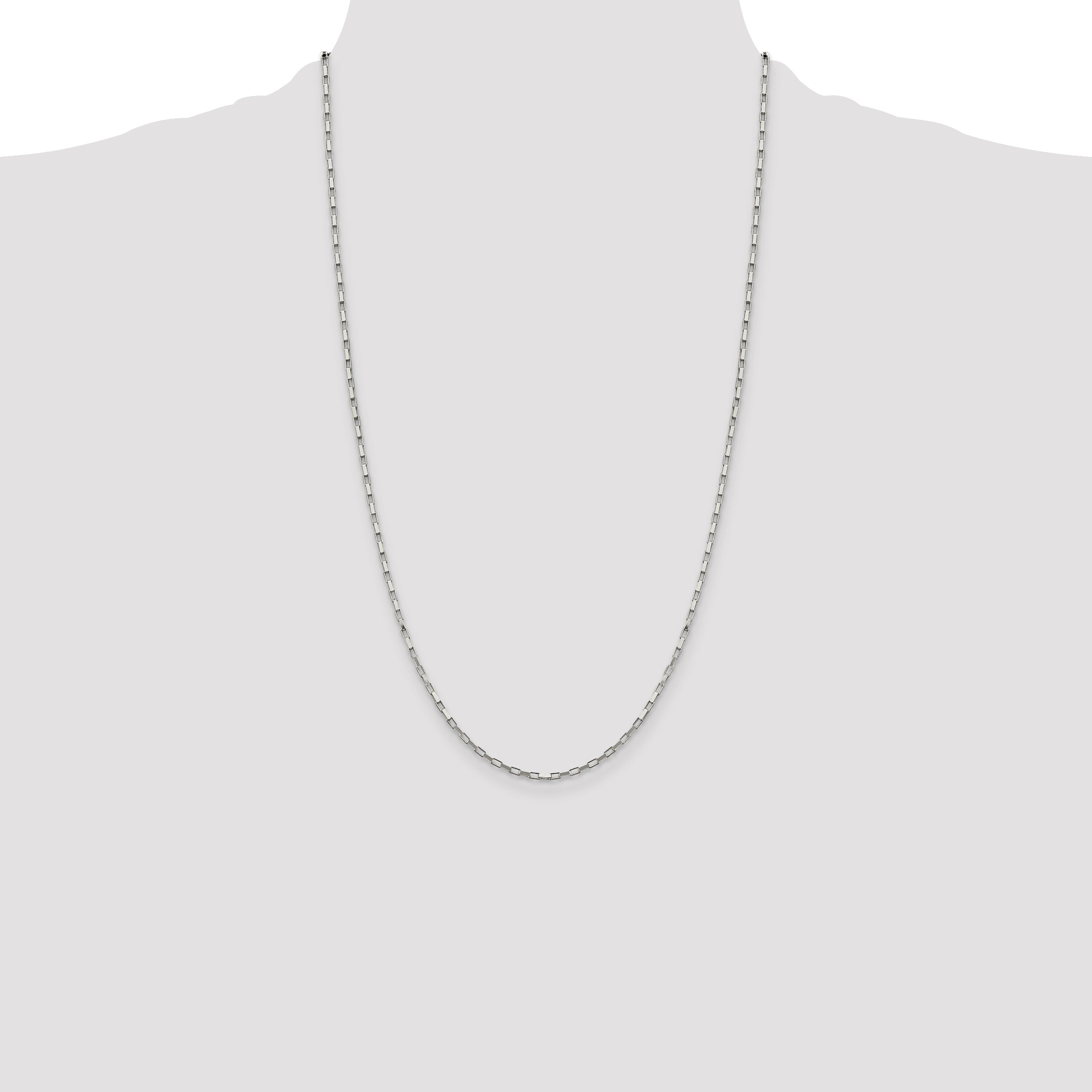 Sophia Jewelers 925 Sterling Silver Polished Box Chain for Women