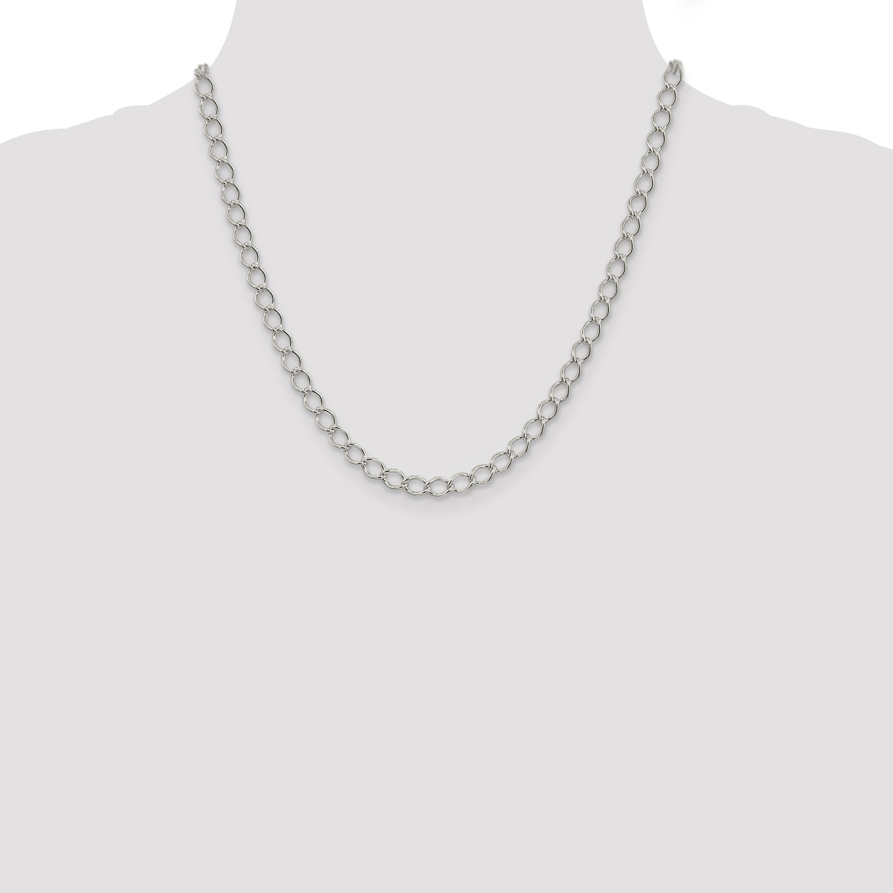 Sterling Silver 5.75mm Fancy Open Curb Chain