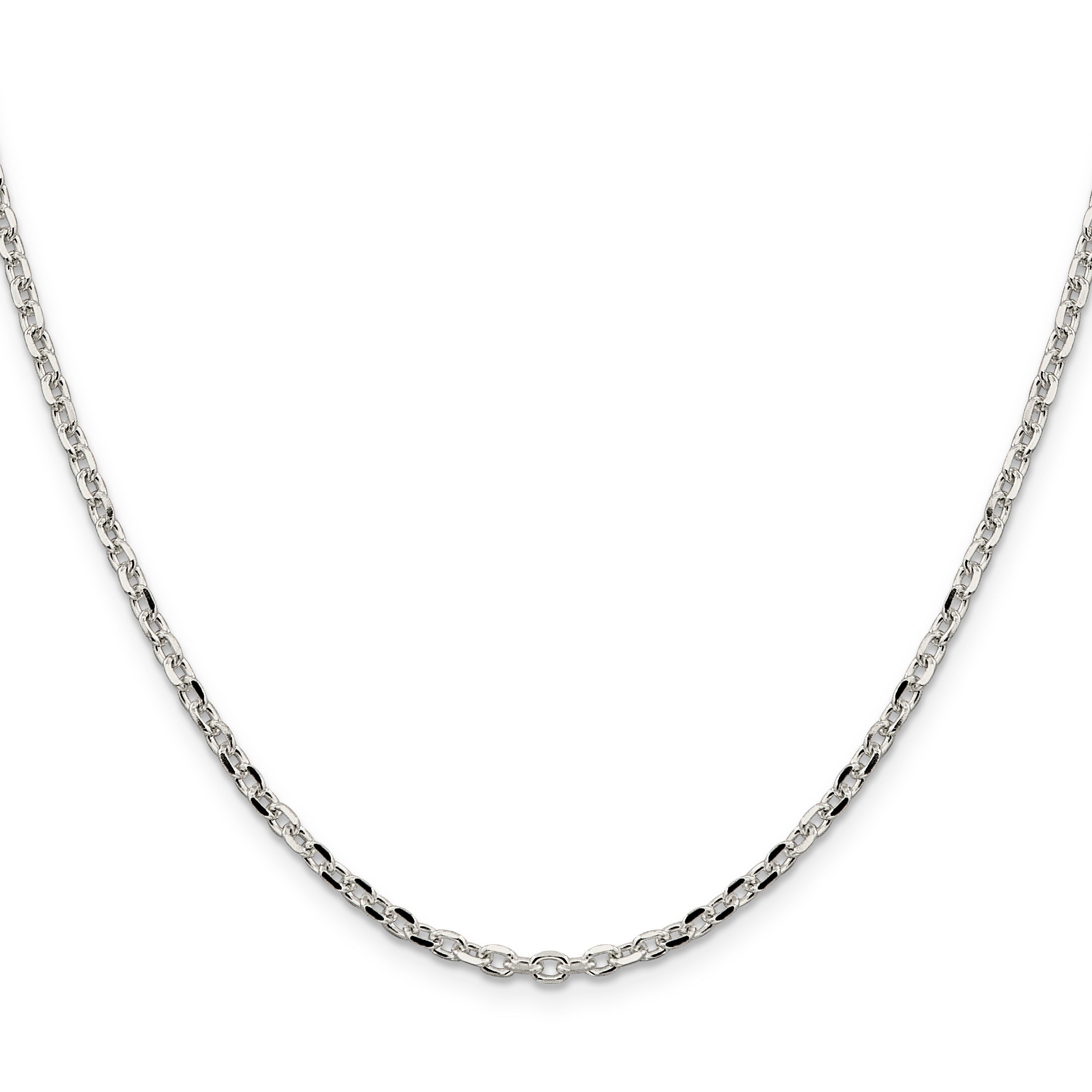 Sterling Silver 2.75mm Diamond-cut Forzantina Cable Chain