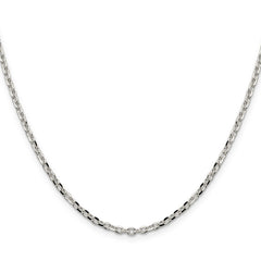 Sterling Silver 2.75mm Diamond-cut Forzantina Cable Chain