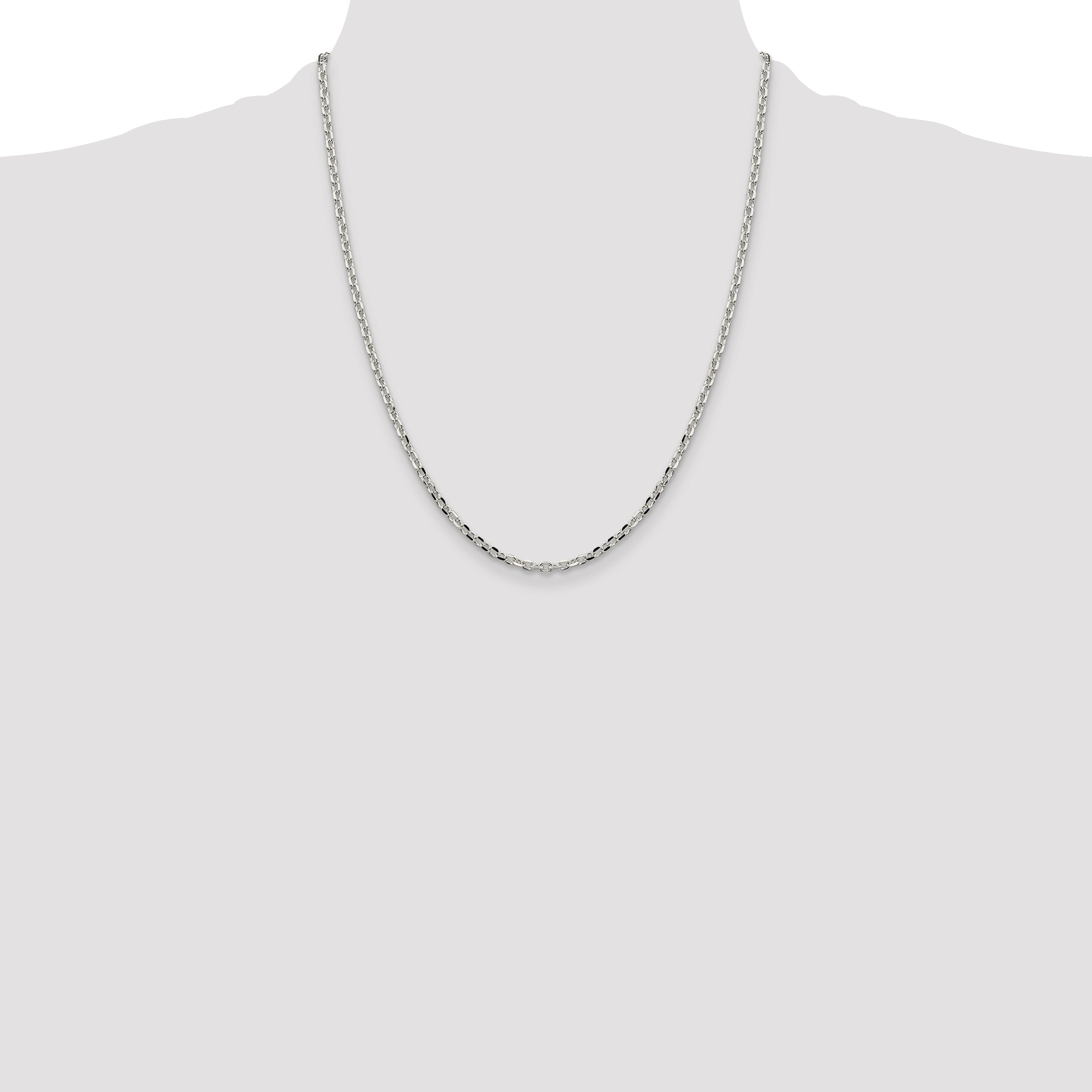 Sterling Silver 2.75mm Diamond-cut Forzantina Cable Chain