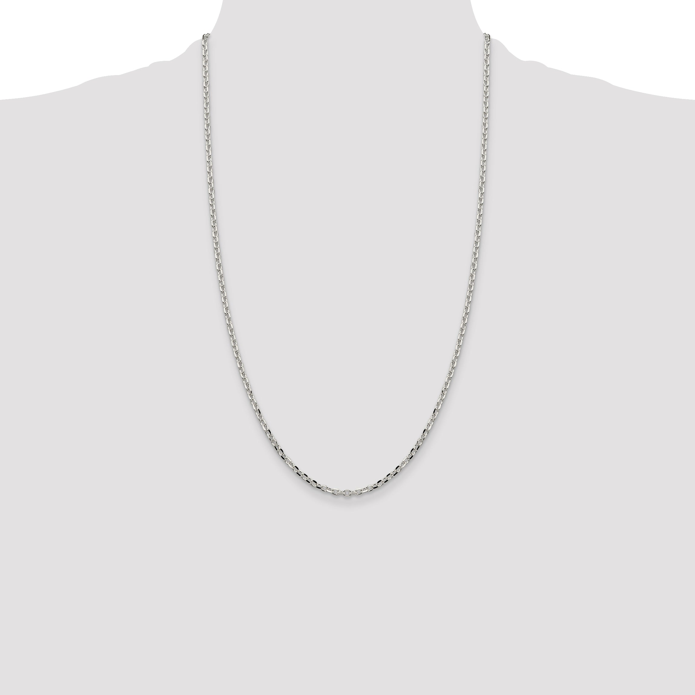 Sterling Silver 2.75mm Diamond-cut Forzantina Cable Chain