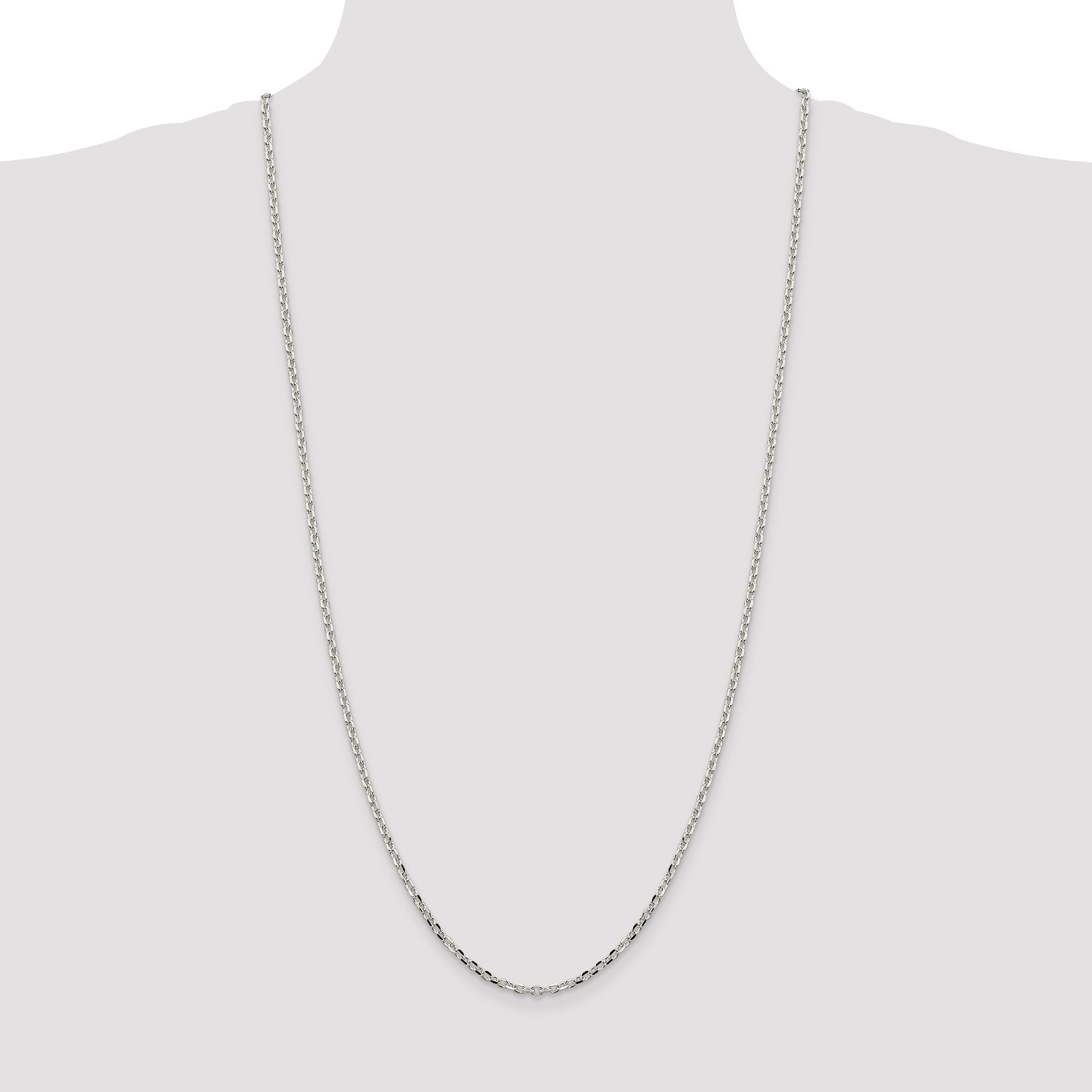 Sterling Silver 2.75mm Diamond-cut Forzantina Cable Chain