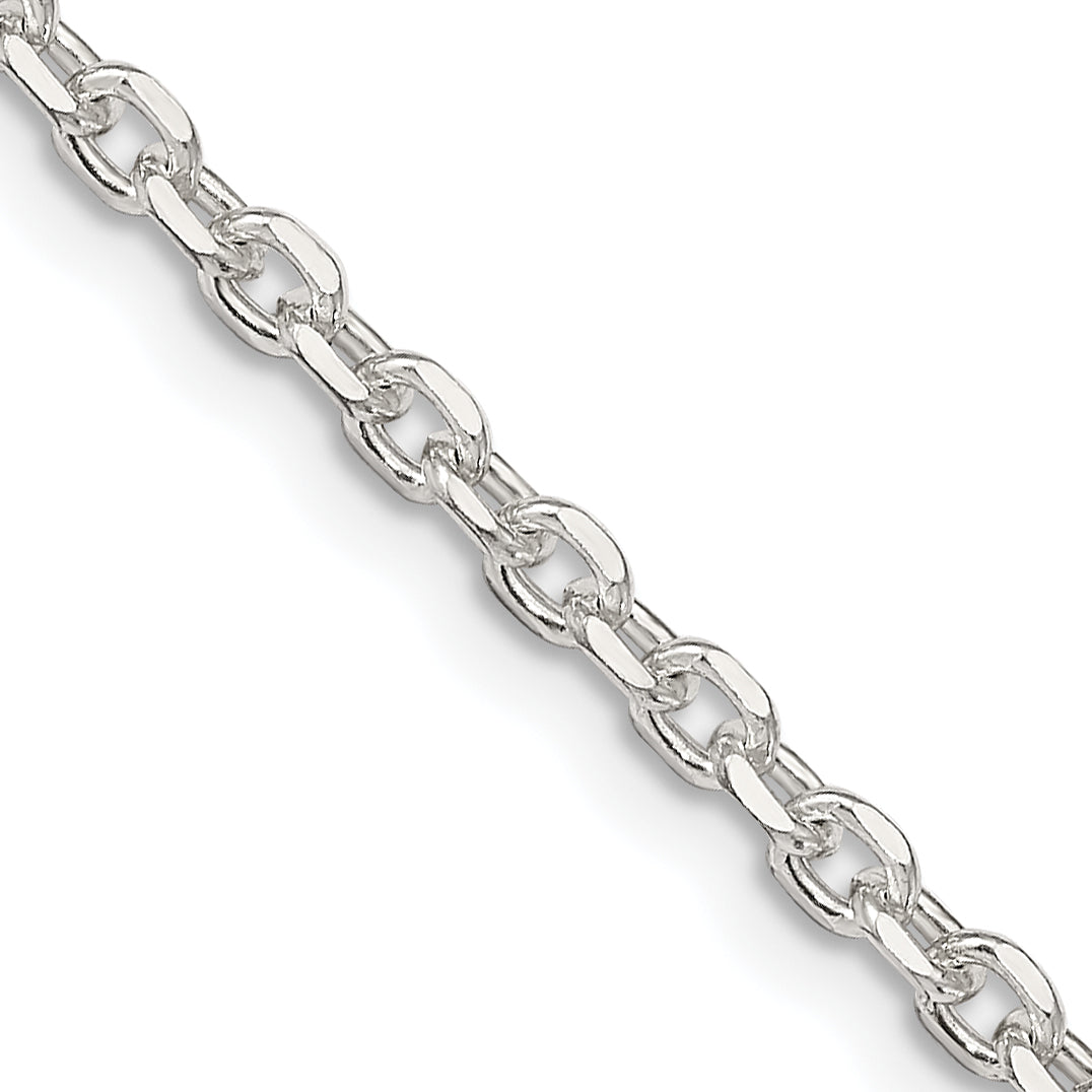 Sterling Silver 2.75mm Diamond-cut Forzantina Cable Chain