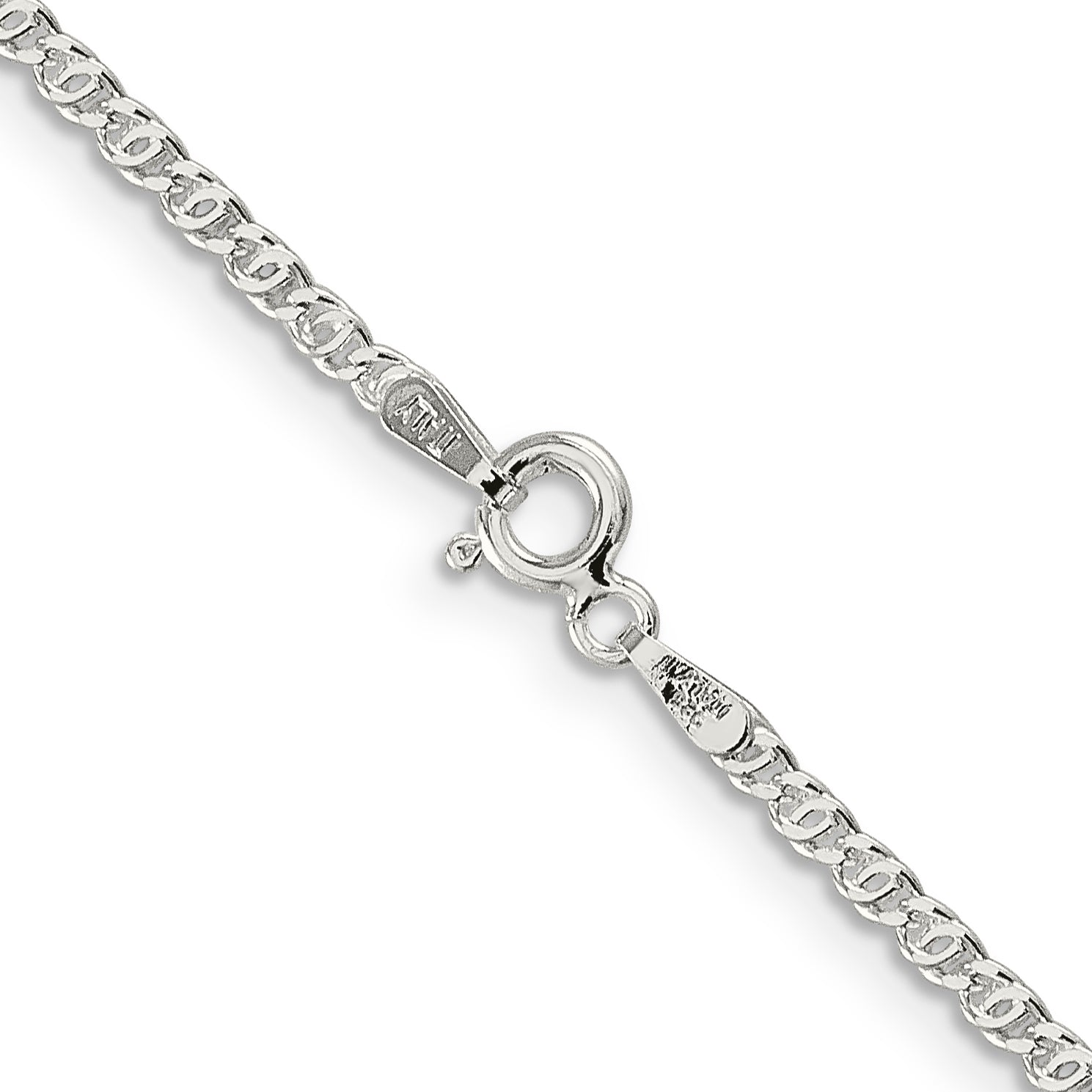 Sterling Silver 2mm Fancy Anchor Pendant Chain