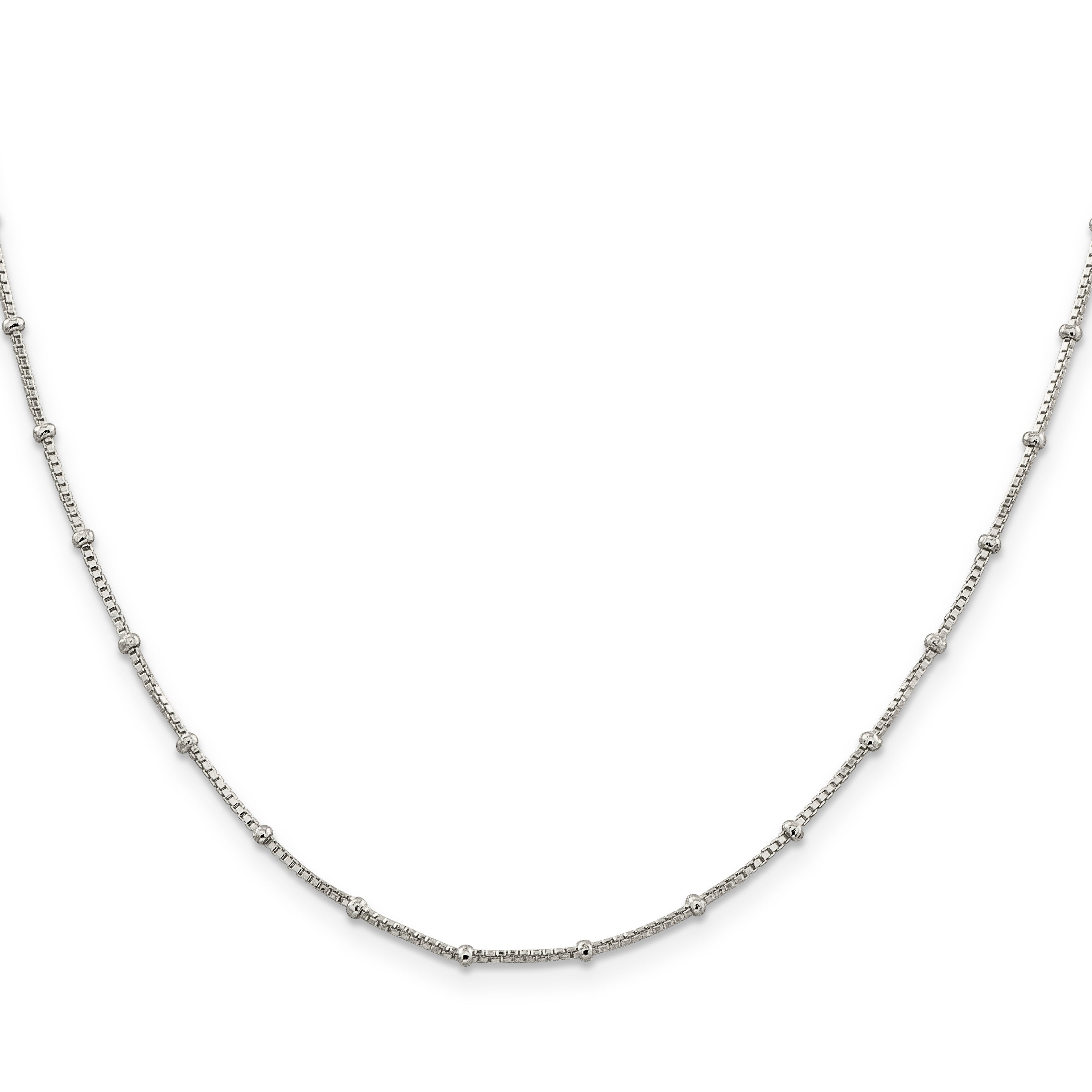 Sterling Silver 1.25mm Fancy Beaded Box Chain