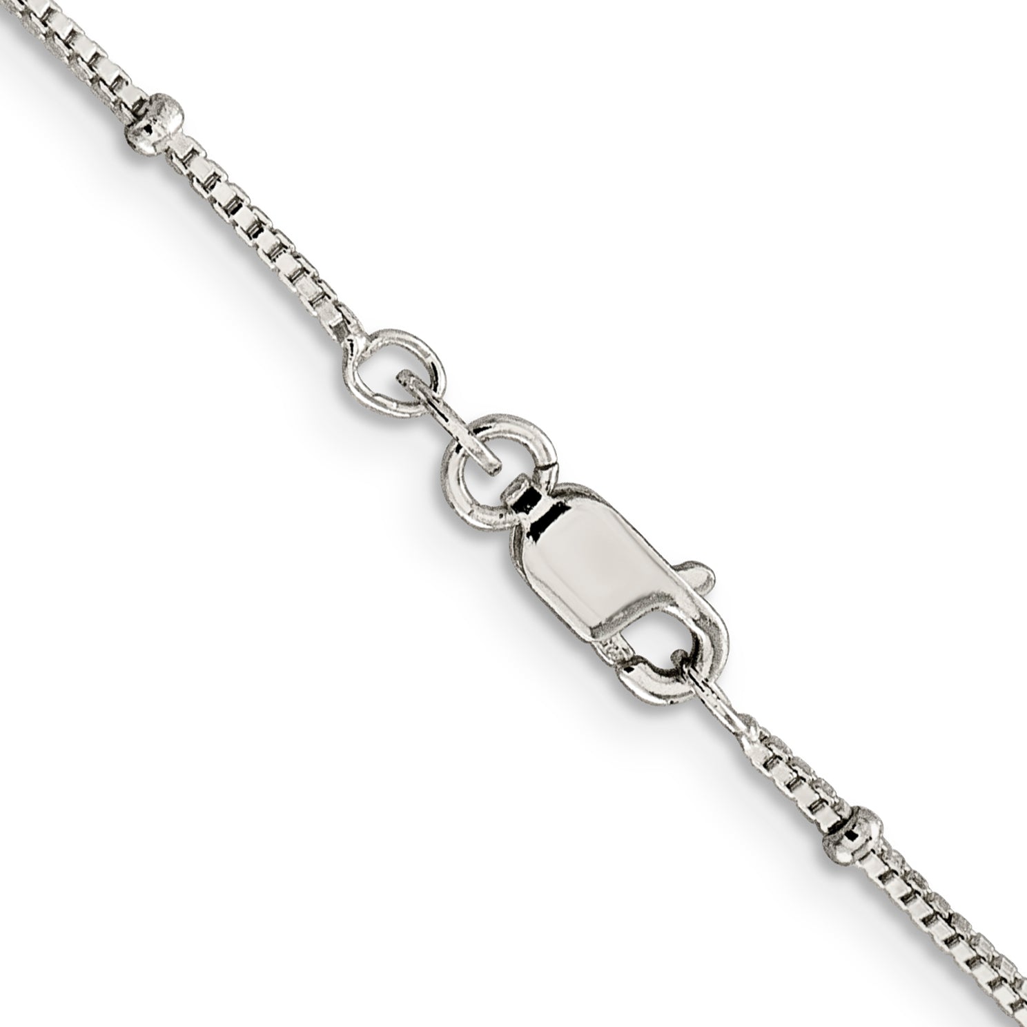 Sterling Silver 1.25mm Fancy Beaded Box Chain