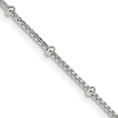 Sterling Silver 1.25mm Fancy Beaded Box Chain