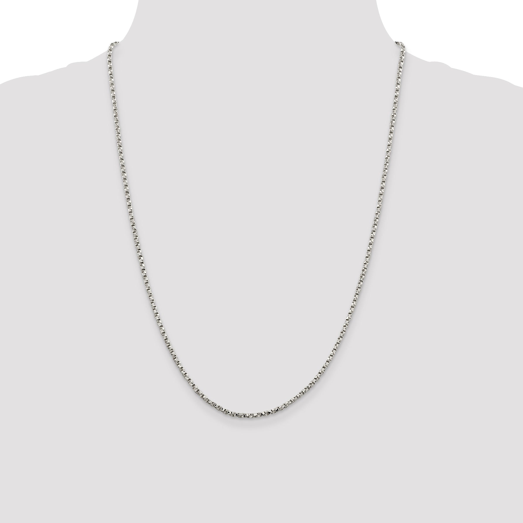 Sterling Silver 2.25mm Twisted Box Chain