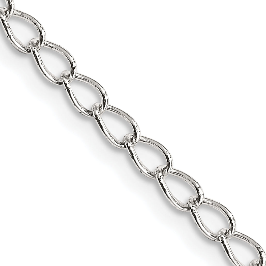 Sterling Silver 3mm Half Round Wire Open Curb Chain