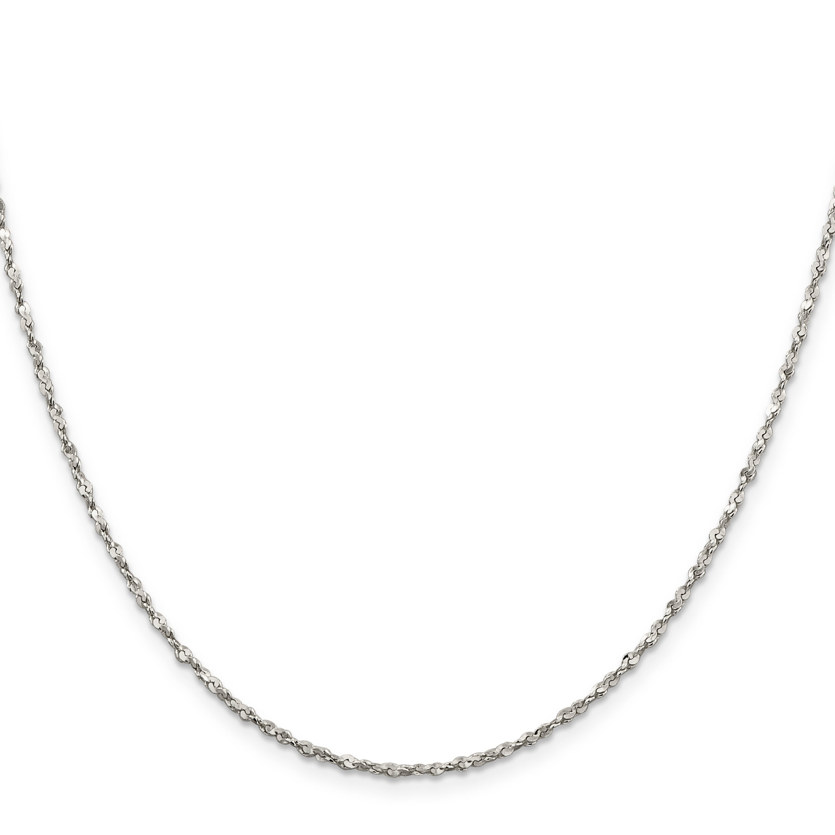 Sophia Jewelers Sterling Silver Polished Twisted Serpentine Chain Necklace