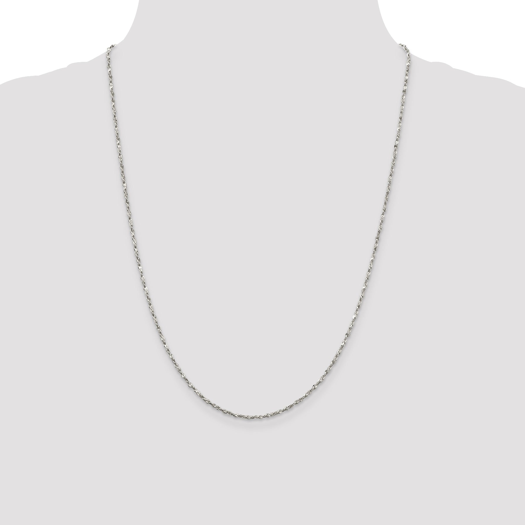 Sophia Jewelers Sterling Silver Polished Twisted Serpentine Chain Necklace