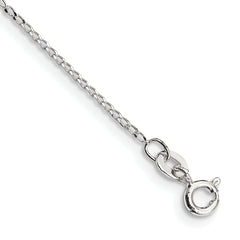 Sterling Silver 1mm Open Elongated Link Curb Chain Anklet