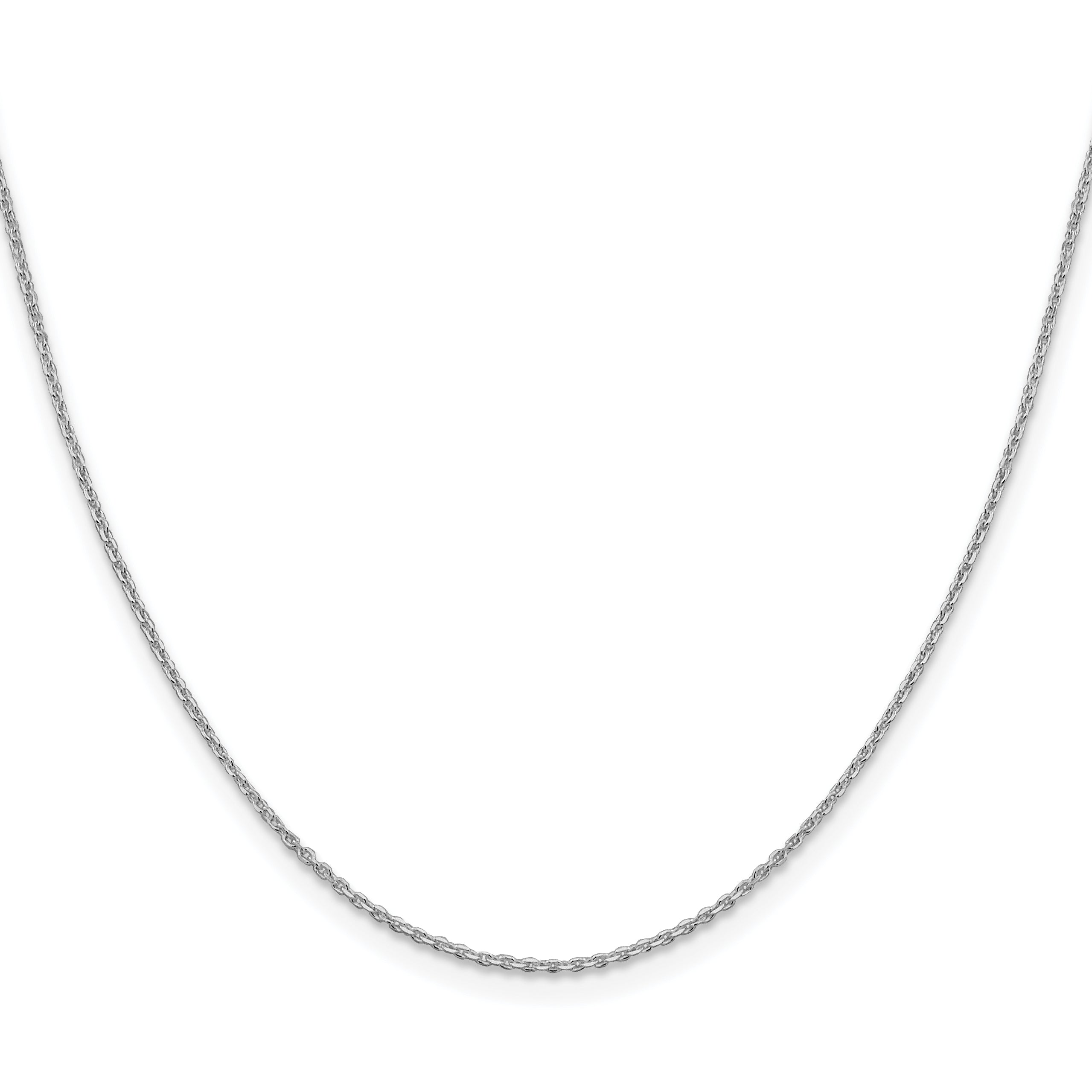 Sterling Silver Rhodium-plated 1.25mm Diamond-cut Forzantina Cable Chain