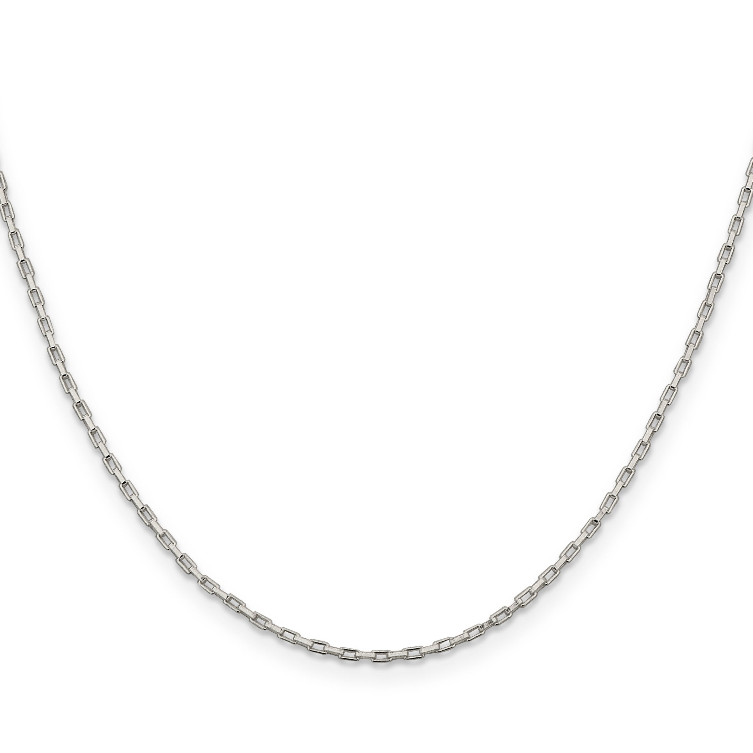 Sterling Silver 925 Polished Elongated Box Chain Necklace Women's 16 Elegant