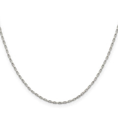 Sterling Silver 925 Polished Elongated Box Chain Necklace Women's 16 Elegant