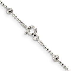 Sterling Silver 1.15mm Diamond-cut Fancy Beaded Chain