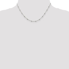 Sophia Jewelers 925 Sterling Silver Polished Diamond-Cut Beaded Chain Necklace